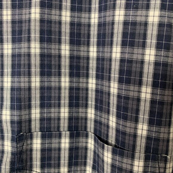Banana Republic Men’s XL Blue,Grey & White Checked Long Sleeve 100% Cotton Shirt - Picture 3 of 16